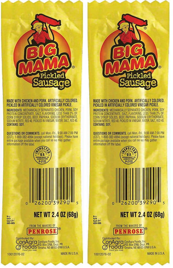 Penrose Big Mama Pickled Sausages, Keto Friendly, 2.4 oz (Pack of 2)