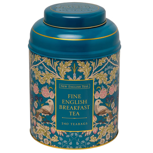 New English Teas Song Thrush & Berries Teal Tea Caddy with 240
