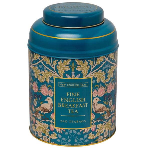New English Teas Song Thrush & Berries Teal Tea Caddy with 240
