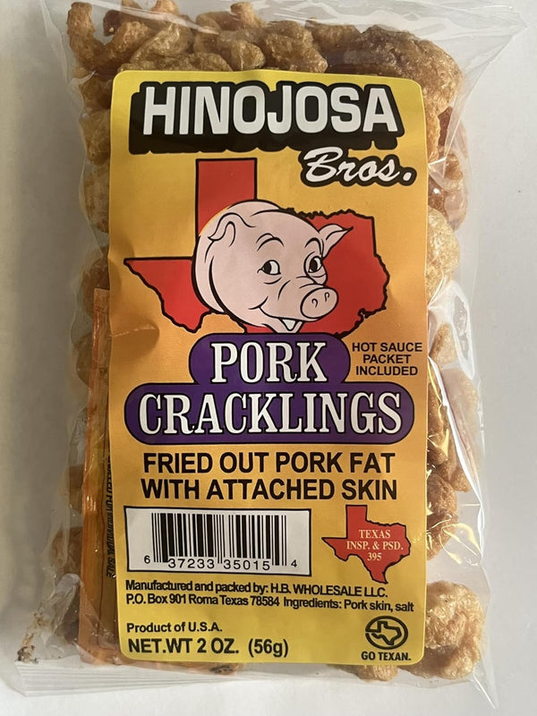 Generic Texas Pork Cracklings Chicharrones, Traditional Pork Rinds, Salt Seasoned
