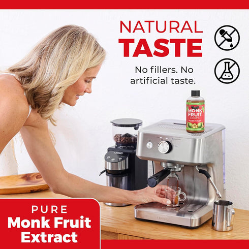 (6 1 (8oz, 786 Monk Fruit Extract Drops = Tsp of Sugar) Zero Calories, Non-GMO, No Fillers - Liquid Monk Fruit