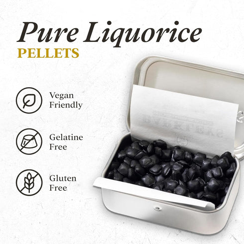 Barkleys Black Licorice Candy, Gluten Free Licorice Pellets, Vegan Black Licorice Intense (1 Can x 16 gr.)