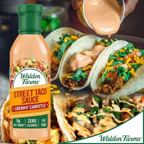 (12 oz 6) Walden Farms Street Taco Sauce Creamy Chipotle - Calorie-Free, Gluten-Free, Low Carb, Keto-Friendly