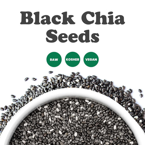 5 Food to Live - Black Chia Seeds, Pounds - Whole, Sproutable, Vegan, Kosher, Keto, Sirtfood, Bulk. Rich in Essential