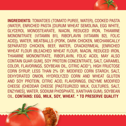 7.5 OZ (12 Chef Boyardee Spaghetti and Meatballs in Tomato Sauce, Microwave Food, Microwaveable Bowl Bowls)