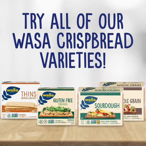 Wasa Crisp’n Light 7 Grains Crispbread, 4.9 oz (Pack of 4), Non-GMO Crackers, 7 Grain Blend, 20 Calories