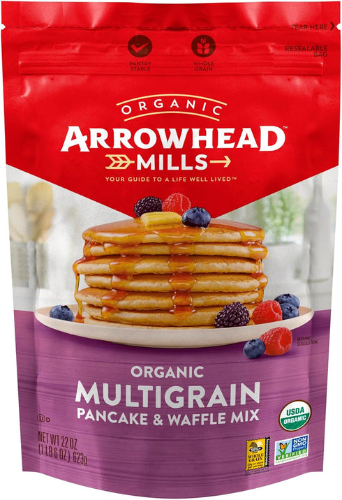 22 oz (Pack 2) Arrowhead Mills Multigrain Pancake and Waffle Mix