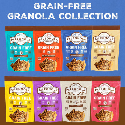 10 Oz (Pack 1) Paleonola Cinnamon Blueberry Grain Free Granola, Resealable Bag of - Grainless Paleo Granola Blended