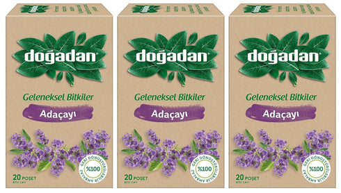 Adacayi Sage Herbal Tea, 20 Tea Bags - Pack of 3