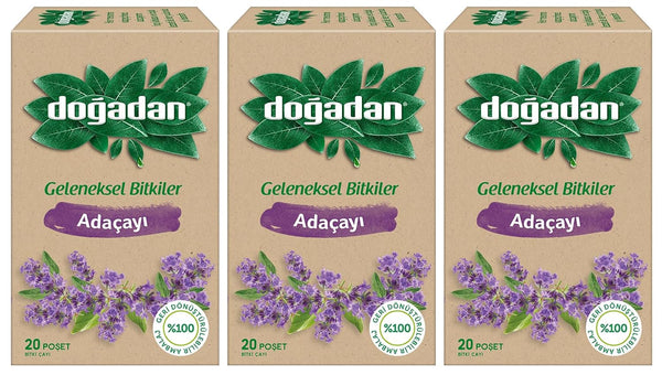Adacayi Sage Herbal Tea, 20 Tea Bags - Pack of 3