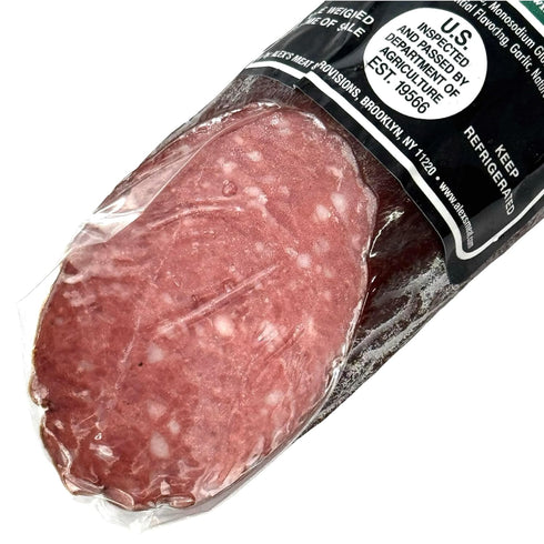 0.8 lb Alexs Meat Kiev Brand Dry Salami Chunk Traditional Eastern European Air-Dried Sausage, Bold Flavor, Coarse-Cut