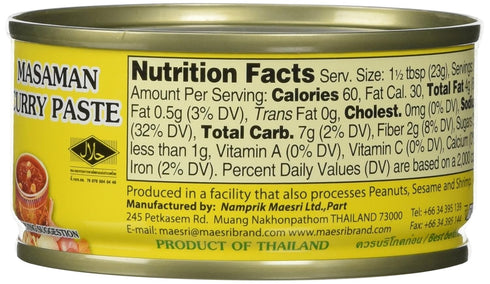 4 Oz (Pack 4) Maesri Thai Masaman Curry