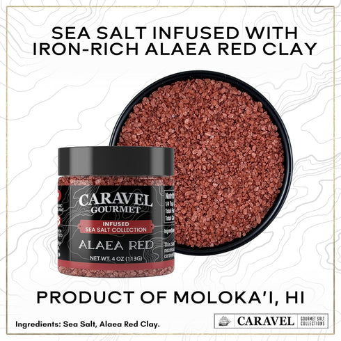 3-Pack (4 oz 3) Hawaiian Sea Salt - Alaea Red, Bamboo Jade, Black Lava - All-Natural Sea Salts from the Pacific Ocean