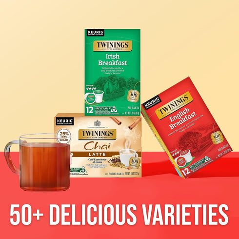 72 12 Count (Pack 6), Twinings Irish Breakfast Black Tea K-Cup Pods for Keurig, of Robust, Strong, Bold Flavour