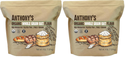 Anthony's Organic Whole Grain Oat Flour, 4 lb, Gluten Free, Non GMO,