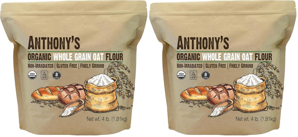 Anthony's Organic Whole Grain Oat Flour, 4 lb, Gluten Free, Non GMO,