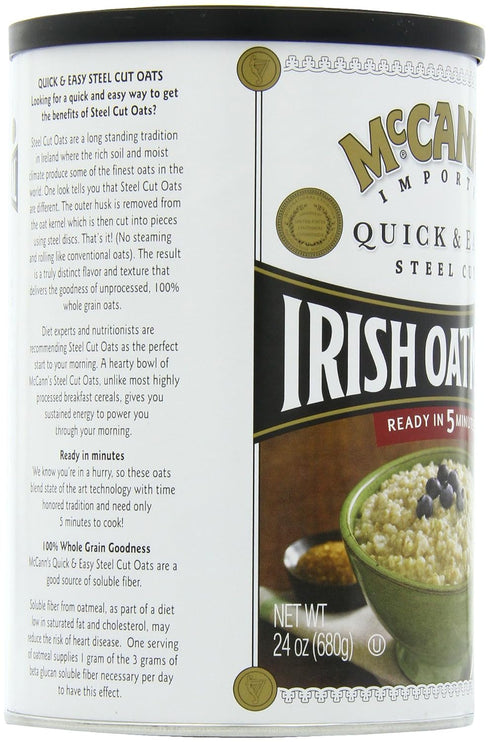 24 oz (Pack 6) McCann's Steel Cut Irish Oatmeal, Quick & Easy