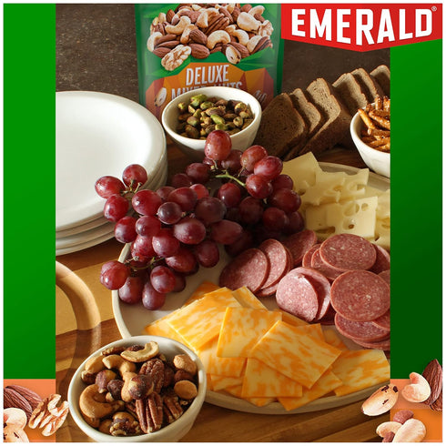 (1-Pack) 5oz Emerald Salted Deluxe Mixed Nuts | Resealable Bulk Bag | Cashews, Almonds, Walnuts, Brazil Nuts, Pecans |