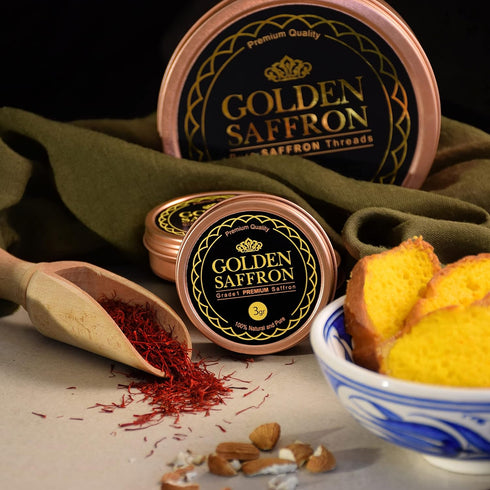 Golden Saffron, Finest Pure Premium All Red Saffron Threads, Grade A+ Super Negin, 3.0 Grams