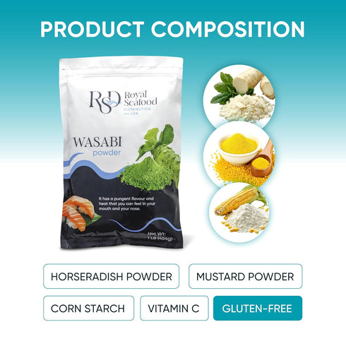 1 LB RSD Premium Wasabi Powder Real Japanese Horseradish Root Powder for Sushi, Sashimi & Sauces Gluten Free, Hot