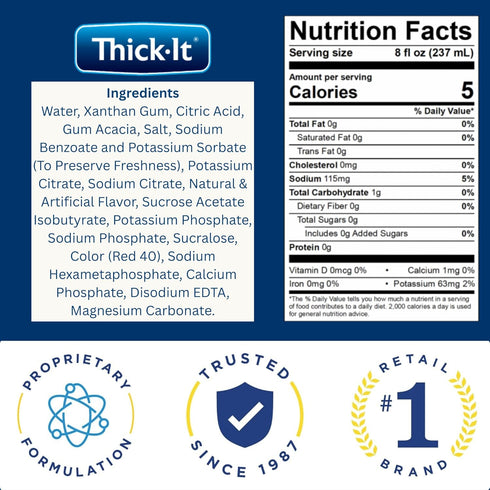 8 oz (24 Pack) Thick-It Clear Advantage Mildy Thick Fruit Punch Plus Electrolytes, Nectar Consistency, Swallowing Aid