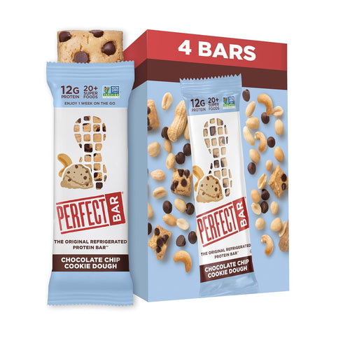 PERFECT BAR Chocolate Chip Cookie Dough Protein Bar 4 Count, 2.18 Ounce