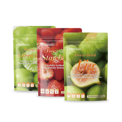 Green focus Packs 6 (1.1oz/30g+ 6.5oz/184g) Greenfocus Freeze Dried Mixed Fruit - Large Bags Each) - Crunchy