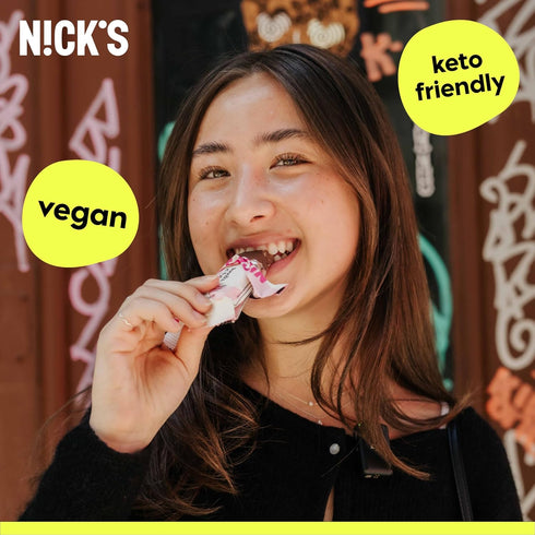 2g 5g (pack 12) 40.0 NICKS Keto Nut Bar Cherry Cashew Almond Chocolate, Keto Snack with Sugar & Net Carbs Low Carb