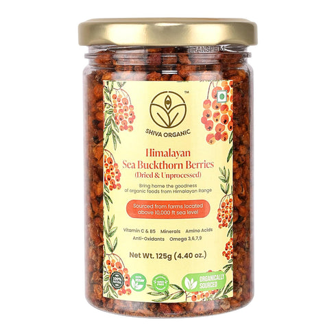 Shiva Organic Dried Sea Buckthorn Berries, Premium Dried Sea Buckthorn Tea, Whole