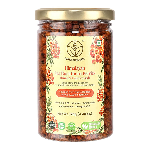 Shiva Organic Dried Sea Buckthorn Berries, Premium Dried Sea Buckthorn Tea, Whole