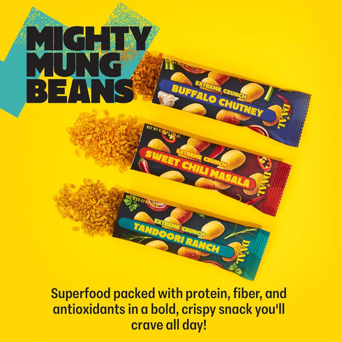 Packed 27g Pack 9 Count Daal Crunchy & Spicy Snacks Healthy Snacks Made from Mung Beans Gluten Free & Nut Free Moong