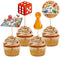 24Pcs Board game Cupcake Toppers Boy Girl Birthday Party Decorations Flying chess