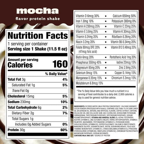 30g 24 11.5 oz, 12 Pack Premier Protein COFFEEHOUSE Mocha Protein Shake with Caffeine for Energy Protein, No Added
