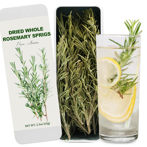 25-30 PCS Naturally Dried Whole Rosemary Sprigs, 2.3oz Rosemary Sprigs Spices, 7-8"