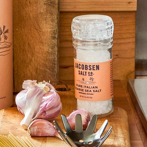 3 oz (Pack 1) Jacobsen Salt Co. Pure Coarse Sea Salt Grinder - Premium Italian Mediterranean Sea Salt to Season, Cook