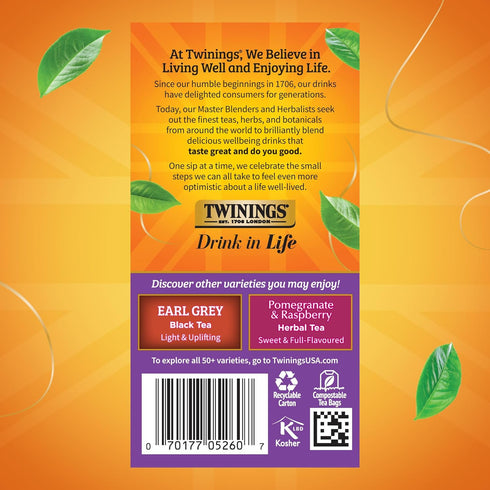 20 Count (Pack 2), 40 Twinings Blackcurrant Breeze Black Tea Individually Wrapped Bags, of Sweet, Tangy Taste