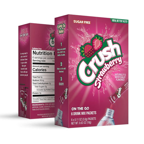Crush Powder Drink Mix, Sugar Free & Delicious, Classic Variety, 30 Sticks