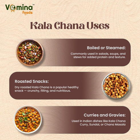 1.8kg, VEMINA Kala Chana Premium Black Chickpeas, Unpolished, Protein-Rich Whole Pulses, Ideal for Curry, Chaat, Salads