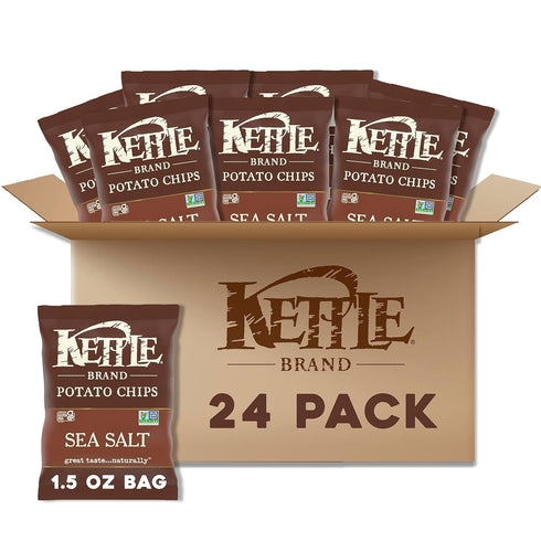 Kettle Brand Potato Chips, Sea Salt Kettle Chips, Snack Bag 1.5 Oz