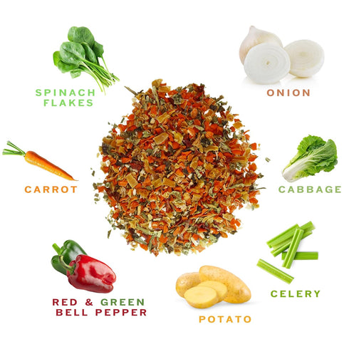 6 oz, SPICES VILLAGE Dried Ramen Toppings, Dehydrated Vegetables Mixed Vegetables Flakes, Mix of Carrot, Onion, Red