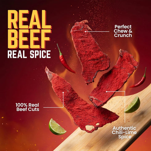 2oz Tizon Lumbre Carne Seca - Spicy Fuego Beef Jerky Snack, Premium Mexican-Style Dried Beef, Resealable Pouch, No
