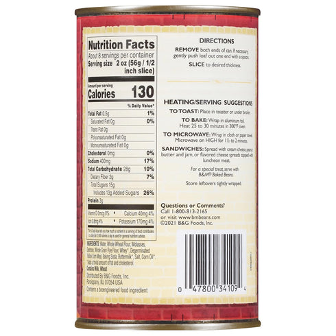 B&M 16 Brown Bread, Original Flavor, Ounce