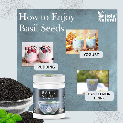 16 Oz/ 1 Lbs Basil Seeds I Edible Basil Seeds, Sabja/Tukmaria/Falooda Seeds I Rich in Fiber I Act as Natural Body