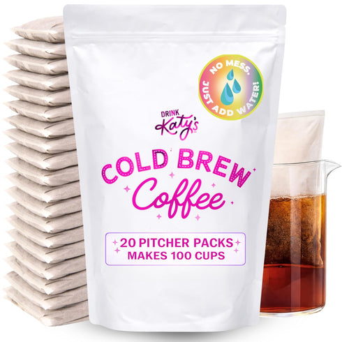 Katys Cold Brew Coffee Bags (Makes 100 Cups) Smooth, Low-Acid, No Bitter