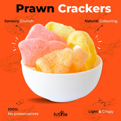 5 Lb Fusion Select Uncooked Prawn Crackers - Multi-Colored Shrimp Chips for Sharing, Serving Snack Platters at Parties