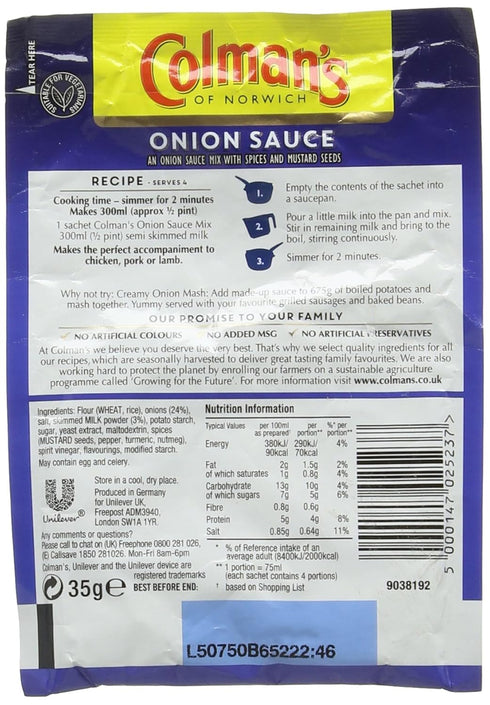 35g Colmans Onion Sauce Sachet