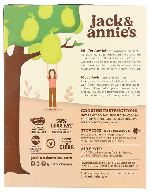 7.8 Jack & Annie's, Sausage Links Plant Based Maple Breakfast, Ounce