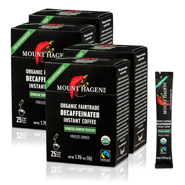 Mount Hagen 25 Count Single Serve Instant Decaf Coffee Packets - 4