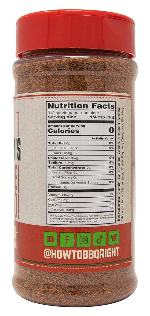 Malcom's Seasoning Grande Gringo | Spicy Mexican Seasoning for BBQ, Grill, Tacos, Dips, Even Margaritas | 11 Ounces