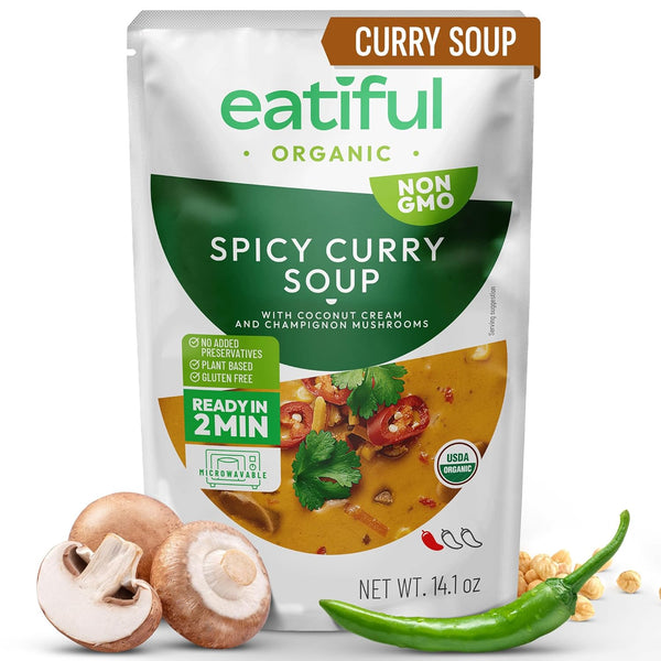 EATIFUL Curry Soup, Made With Organic Vegetables, Thai Ready To Eat Vegan